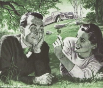 1940s couple on a picnic