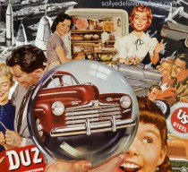 art work vintage advertising collage Cold War