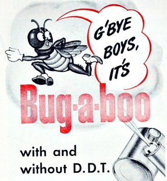 vintage illustration of cartoon bug being chased