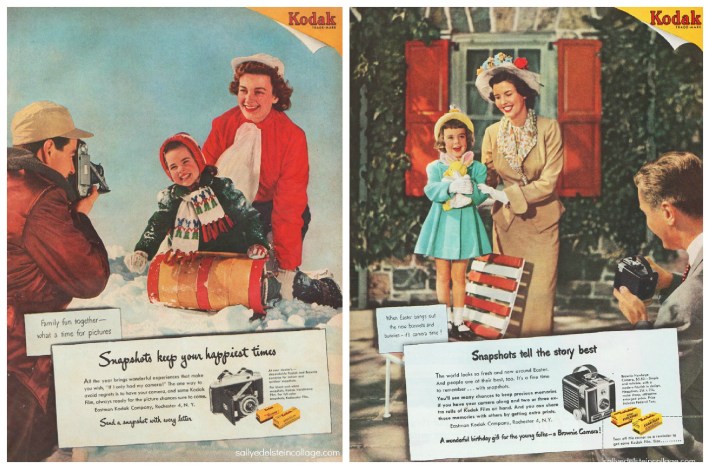 Vintage Kodak Ads 1950s 1950s familys Kodak camera winter easter