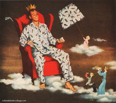 art & advertising vintage illustration father with crown for fathers day1940s