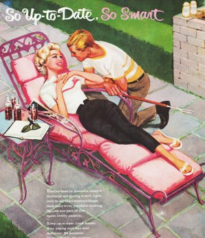 So Up to Date Vintage Pepsi Ad 1950s vintage illustration of suburban couple enjoying suburban life 1950s