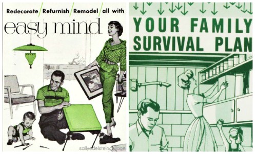 Easy Mind Fallout Survival Plan vintage home decorating ad 1950s vintage Civil defense booklet 1950s