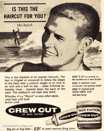 Vintage Illustration 1960s teen boy surfer