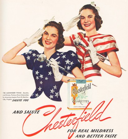 vintage ad 1940s girl majorettes for July 4th