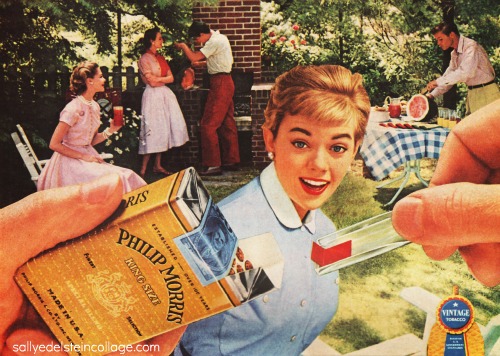 vintage ad suburban backyard barbecue 1950s