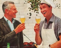 1950s men at suburban barbecue