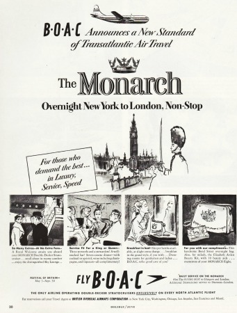 Vintage airline Ad BOAC vintage illustrations