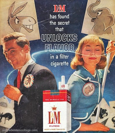 Vintage cigarette ad political campaigners 