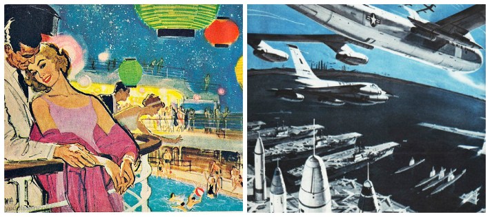(L) Vintage illustration 1959 (R) 1959 Missile program Vintage illustrations Missiles Cold war