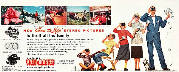 Vintage Ad 1953 View Master Vintage ad viewmanster picture of 1950s family vacation