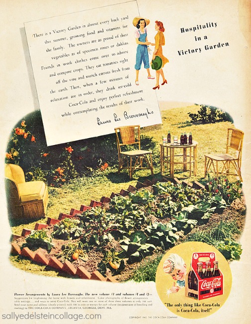 Vintage Coke Ad Victory gardens 1943 vintage illustration victory garden 1940s