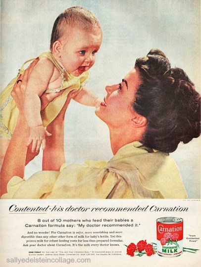 retro picture mother and baby 1950s