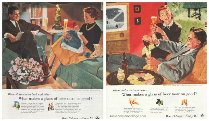 vintage beer advertising vintage illustration 1950s couples at home