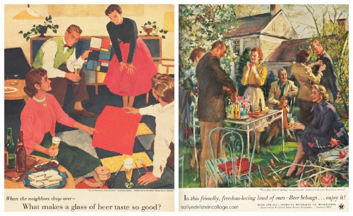 vintage illustration advertising suburbia 1950s