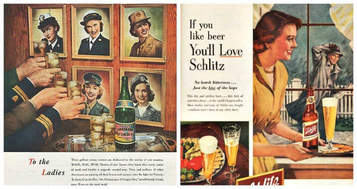 vintage ads WWII women and postwar women