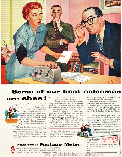vintage illustration 1950s office