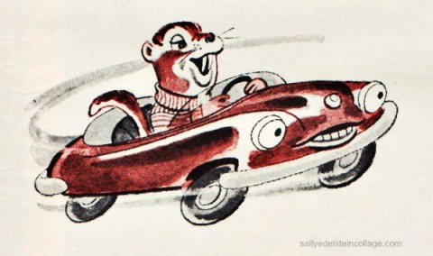 Vintage Ad Gulf oil 1951 vintage cartoon illustration chipmunks 1950s