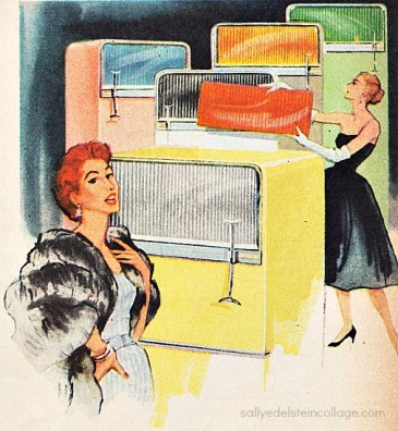 Vintage Frigidaire Ad 1956 Vintage illustration ad housewives 1950s refrigerators