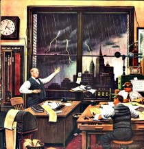 vintage illustration weathermen NY 1946