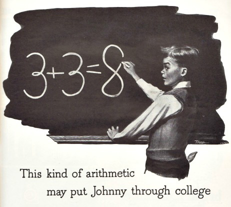 Vintage illustration school boy 1940s