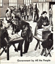 vintage illustration voting