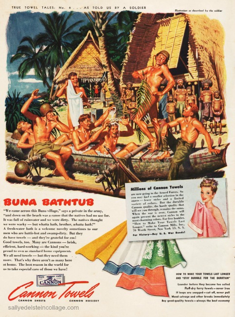 WWII Vintage Ad Cannon Towels 1944 WWII Vintage Ad vintage illustration soldiers in Pacific