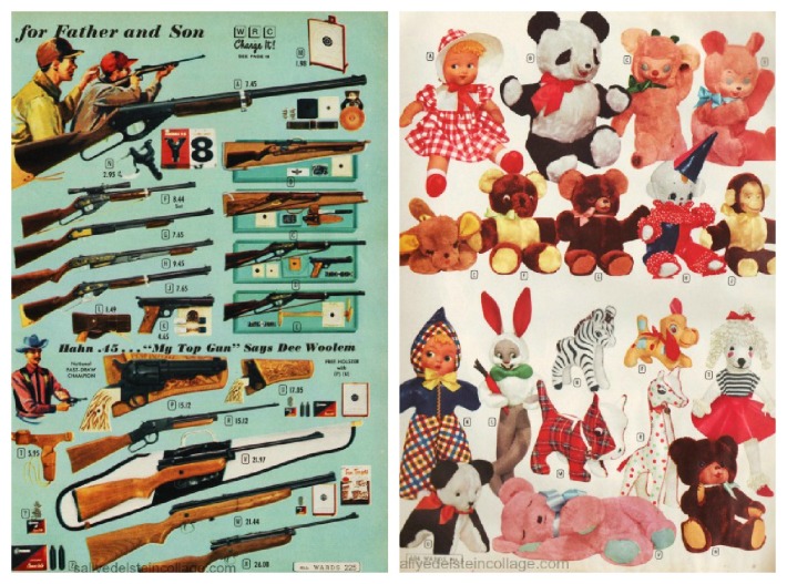 vintage Xmas catalog guns and stuffed animals