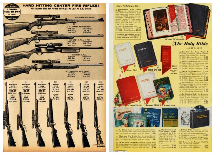 vintage catalog pages guns and bibles