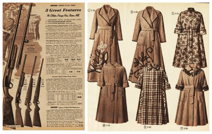 Vintage Xmas gift catalogue pages 1950s vintage Xmas catalog guns robes