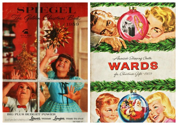 Vintage Xmas Catalogues (L) Spiegel (R) Montgomery Ward 1959 vintage Xmas catalogues covers