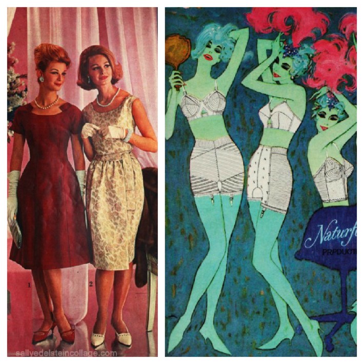 Vintage womens fashion 1960 and Vintage lingerie ad girdles 1960