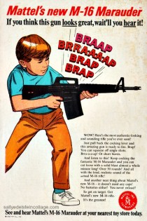 illustration little boy with gun ad