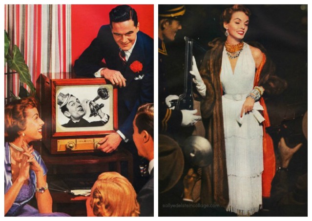 (L) Vintage TV Ad (R) Arriving at Waldorf Astoria Hotel new years eve TV waldorf astoria