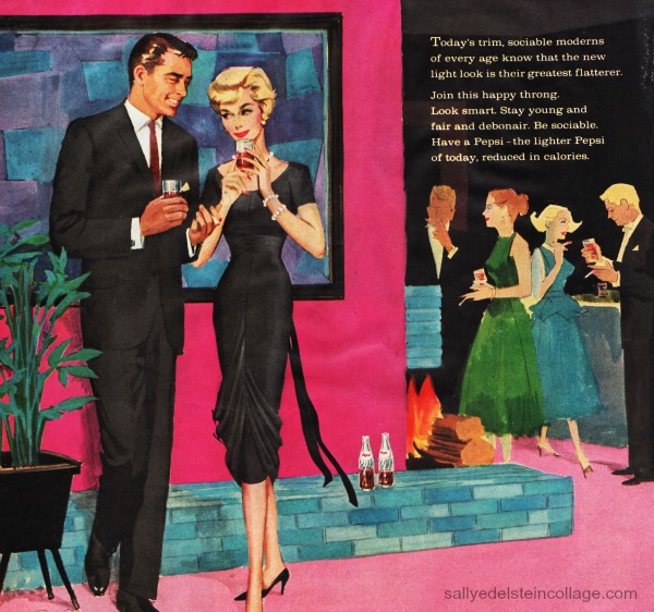 vintage ad pepsi party adults illustration