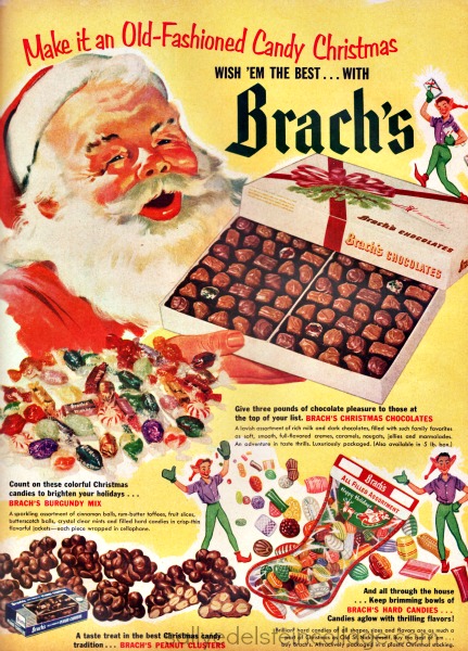 Santa xmas candy ad 1950s