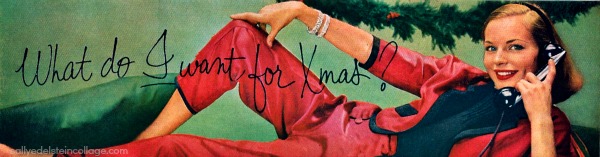 xmas photo 1950s woman on phone