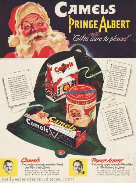 xmas smoking ad Santa 1940s