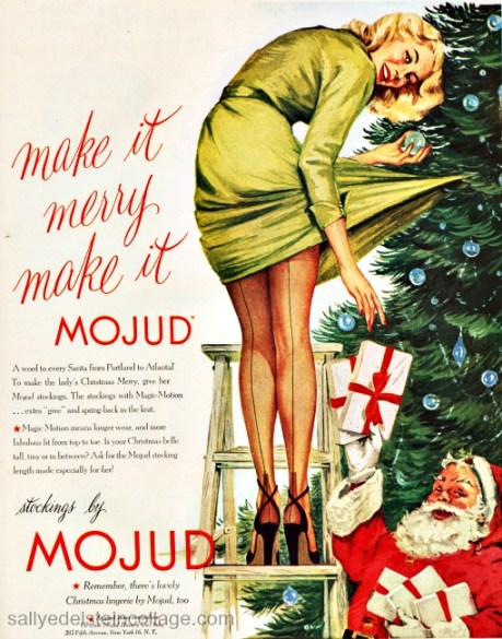 xmas stockings vintage illustration 1950s