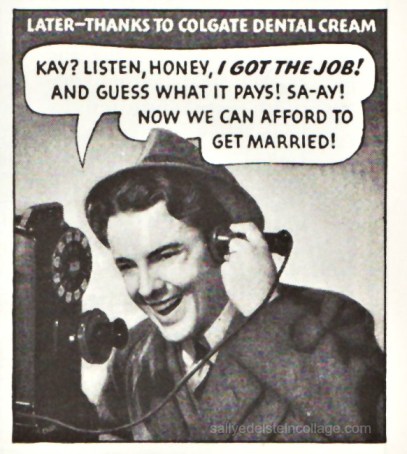 Vintage Ad Colgate Dental Creme 1940 speech bubbles 
