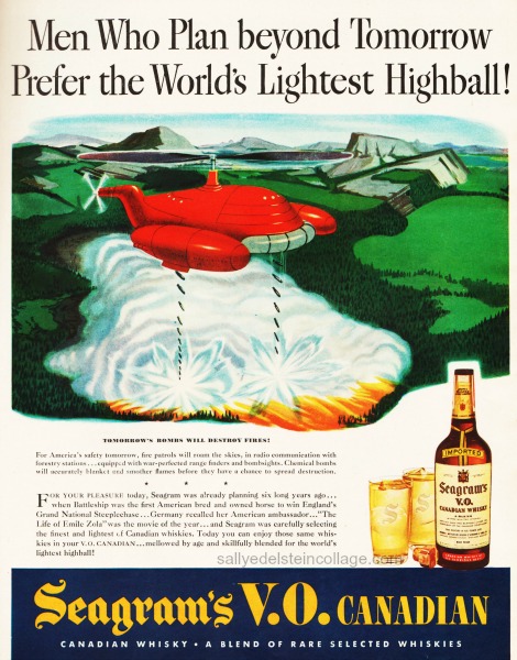 Vintage Ad 1943 illustration futue fire fighters