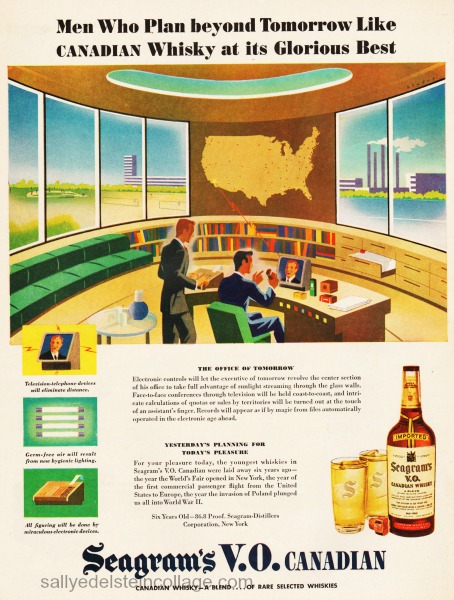 postwar futuristic office illustration1945