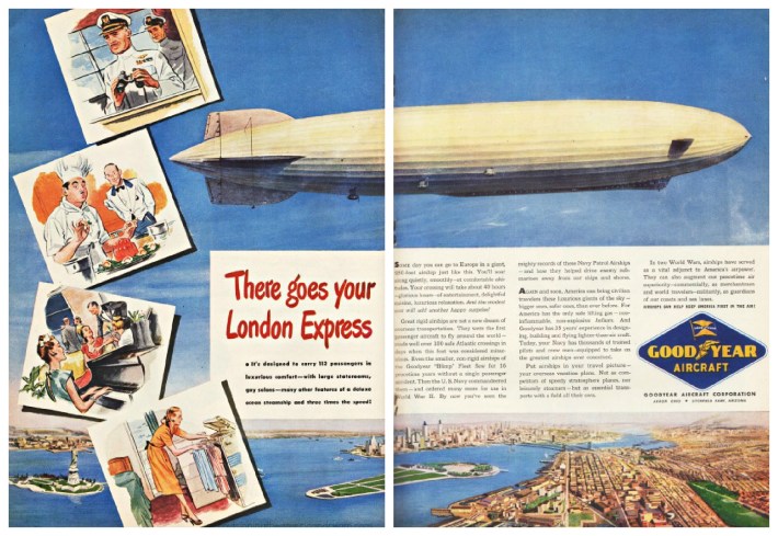  goodyear airship vintage ad illustrations