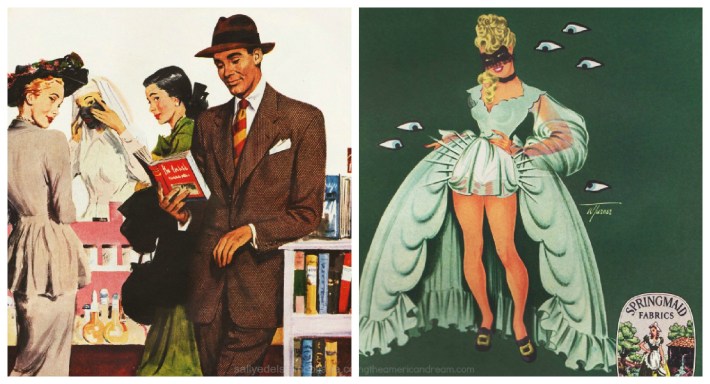 fashion springmaid ad men vintage illustration 1940s