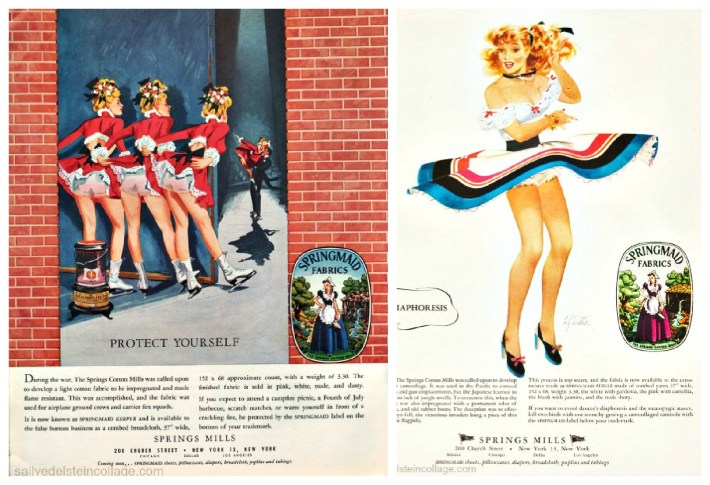 Vintage Springmaid ads 1948 vintage womens Fashion springmaid ads illustration pin ups