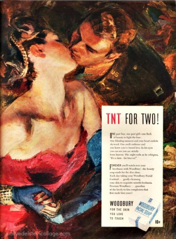 Vintage Ad Boodbury Soap 1940s Vintage Illustration Couple kissing WWII Soap ad