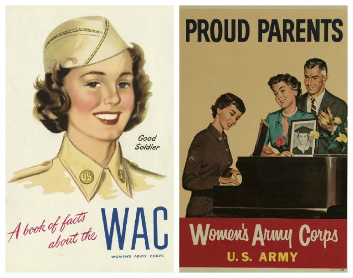 WWII WACS Posters women soldiers illustration 