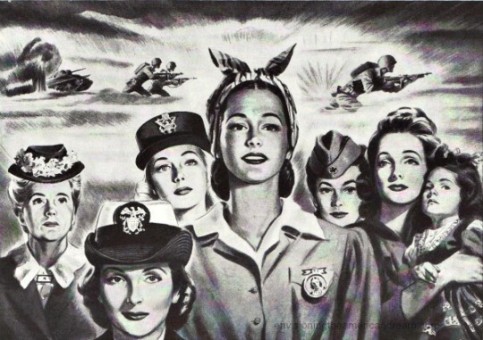 WWII Women war work illustration