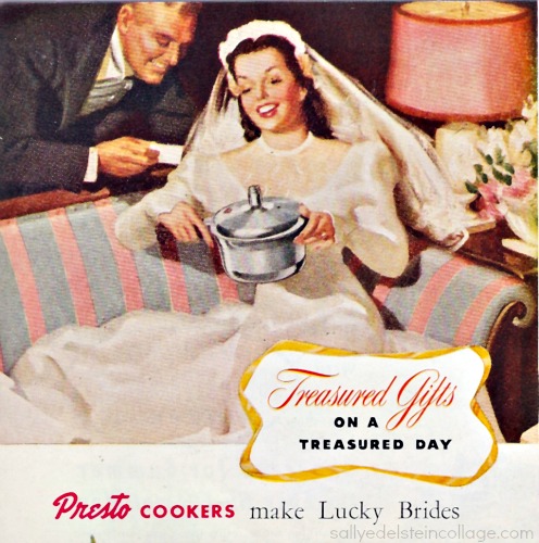 vintage illustration Bride presto cooker 