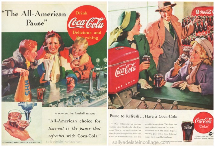 Coke soda fountain ads 1940s